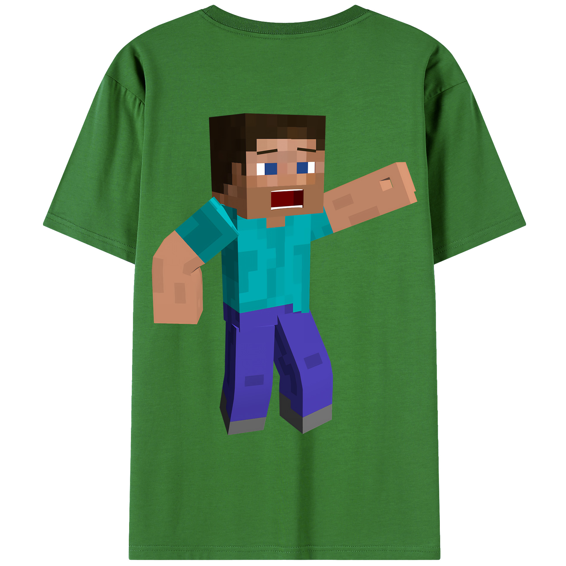 （画像用） マインクラフト ブロックの世界 Minecraft MC Block world レディース半袖Tシャツ(バックプリント)